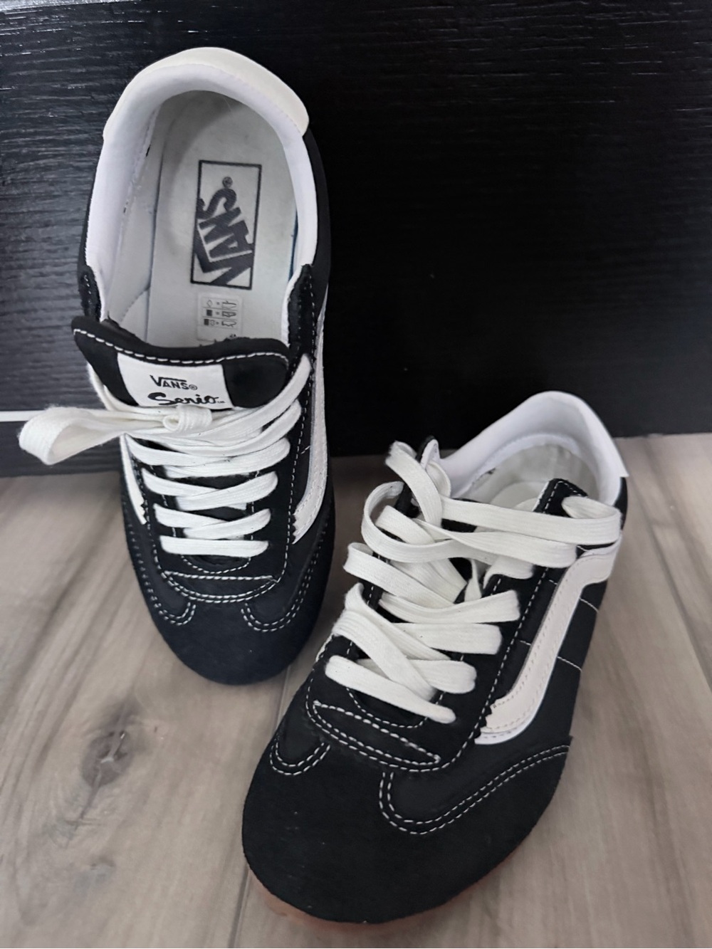 Vans Super lowpro Black and White Low-Top Skate Sneakers